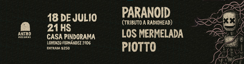 Capa PARANOID | LOS MERMELADA | PIOTTO | 18/07