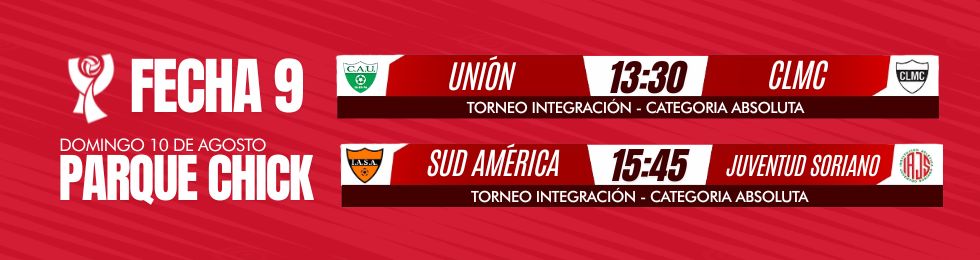 Capa UNIÓN VS. C.L.M.C. - SUD AMÉRICA VS. JUVENTUD SORIANO | FECH