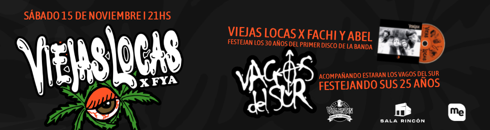 Capa VIEJAS LOCAS 30 AñOS DEL PRIMER DISCO . 15.11 . 21HS