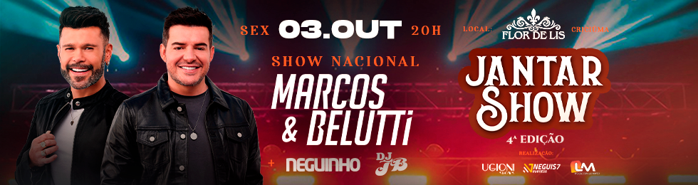 Capa MARCOS E BELUTTI EM CRICIÚMA