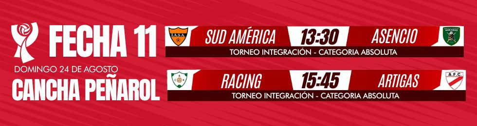 Capa SUD AMÉRICA VS. ASENCIO | RACING VS. ARTIGAS | FECHA 11