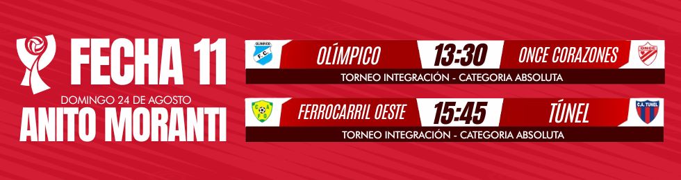 Capa OLÍMPICO VS. O. CORAZÓNES | FERRO VS. TÚNEL | FECHA 11