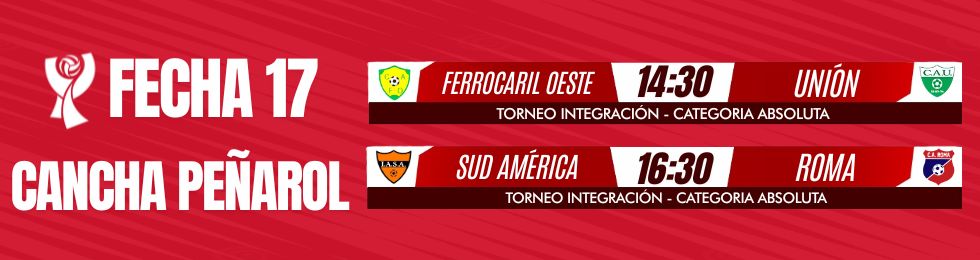 Capa FECHA 17 FERROCARRIL OESTE VS UNIÓN / SUD AMÉRICA VS ROMA