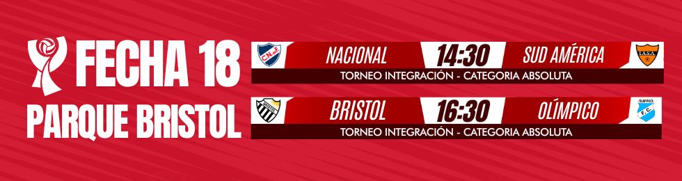 Capa FECHA 18 NACIONAL VS SUD AMÉRICA / BRISTOL VS OLIMPICO