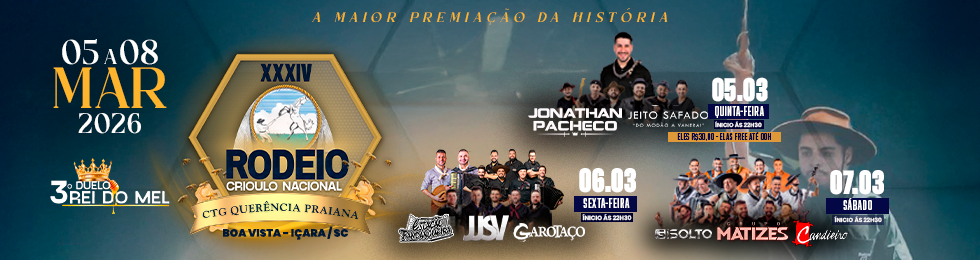 Capa XXXIV RODEIO CRIOULO NACIONAL - QUINTA FEIRA