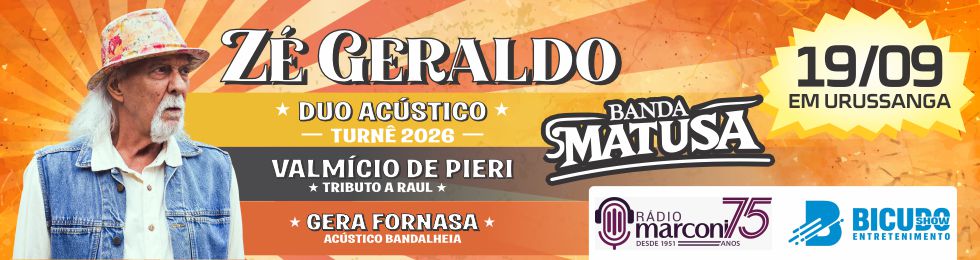 Zé Geraldo - Duo Acústico Turnê 2026 em Urussanga