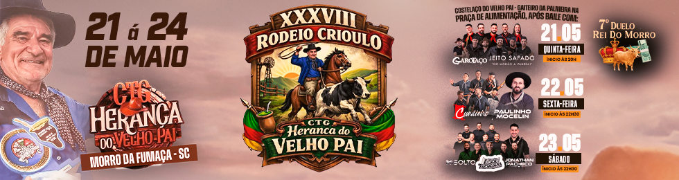 Capa 23/05 XXXVIII RODEIO CRIOULO / CTG HERANÇA DO VELHO PAI