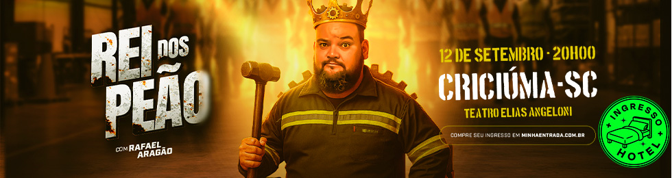 Capa RAFAEL ARAGÃO EM: REI DOS PEÃO NO TEATRO ELIAS ANGELONI
