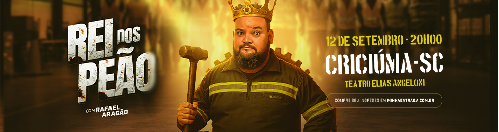 Capa RAFAEL ARAGÃO EM: REI DOS PEÃO NO TEATRO ELIAS ANGELONI