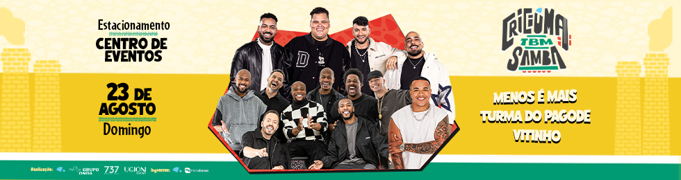 Capa CRICIUMA TAMBEM SAMBA COM MENOS É MAIS E TURMA DO PAGODE 