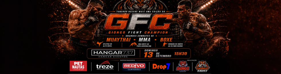 Capa GFC - GIONGO FIGHT CHAMPION NA HANGAR 737