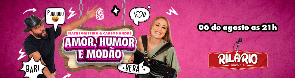 Capa AMOR, HUMOR E MODÃO: NATHI GAITEIRA E CALOR ANDRÉ EM TUBARÃO 