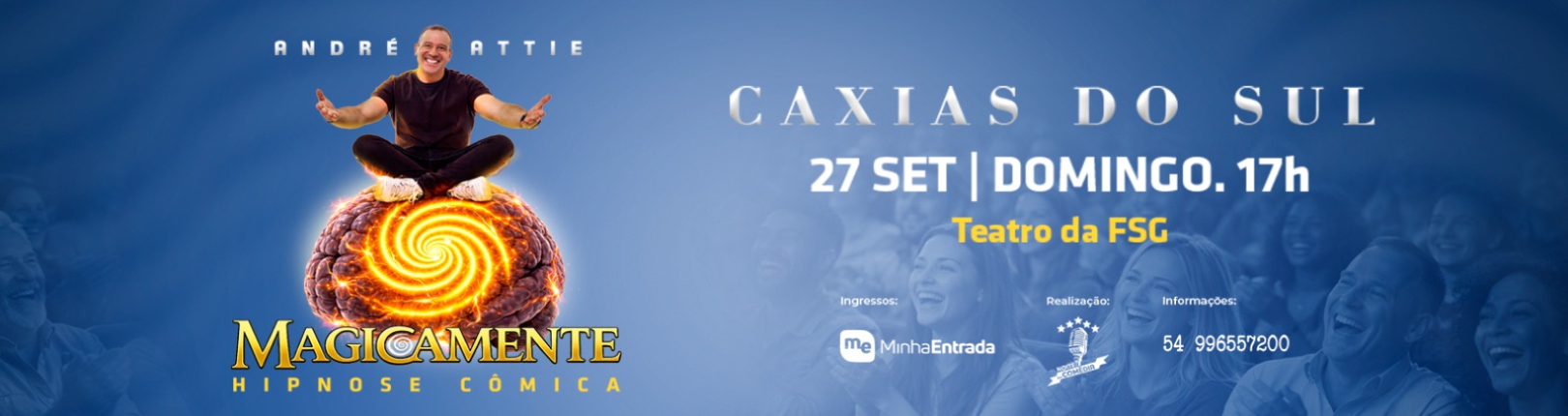 Capa MAGICAMENTE HIPNOSE CÔMICA EM CAXIAS DO SUL